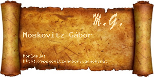 Moskovitz Gábor névjegykártya